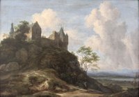 Schilderij van Jacob van Ruisdael van kasteel Bentheim in Duitsland.