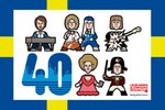 ABBA vlag om een actie te ondersteunen tegen leukemie bij kinderen.