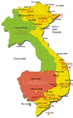 Kaart van Vietnam