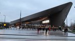 Het nieuwe station Rotterdam Centraal, ook wel frietzak genoemd 9 januari 2016