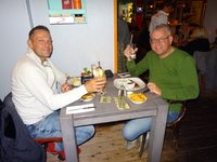 Samen uit eten in Wijk aan Zee om onze vakantie af te sluiten.