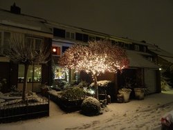 Mooi winters plaatje van ons huis.