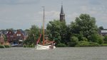 Zeilboot op de rivier de Noord bij Alblasserdam 5 juni 2017