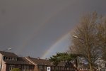 Tijdens onze wandeling door Beverwijk begon het hard te regenen, maar wel een mooie regenboog  19 november 2017