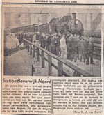 Krantenartikel uit 1950 van de opening van de halte Beijnes.
