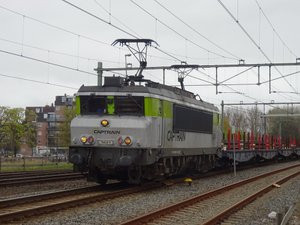 Vandaag reed Captrain 1621 met de staalplakkentrein van Beverwijk naar Beddingen in Duitsland 6 april 2017