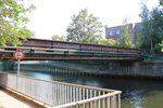 Oude spoorbrug over de Bocholter Aa in Bocholt is al lang niet meer in gebruik 27 augustus 2016