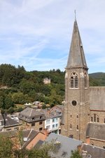 Foto van de kerk in La Roche vanuit het kasteel 2 september 2016