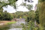 De rivier de Ourthe stroomt door Durbuy 4 september 2016